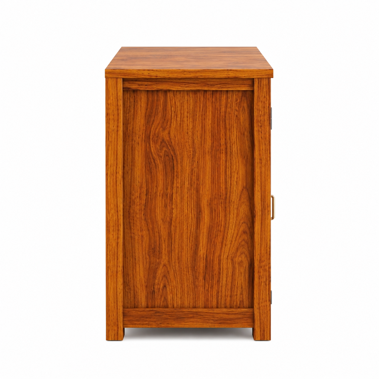 The RJ Art Sheesham Wood Bedside Table with Cane Panel Door and Open Shelf Storage