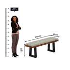 Marvello Solid Sheesham Wood 6 Seater Dining Set With Iron Legs(Wave Detailing Top) - 3 Years Warranty