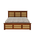 Cayden Solid Sheesham Wood Cane Bed With Box Storage Bed - 3 Years Warranty