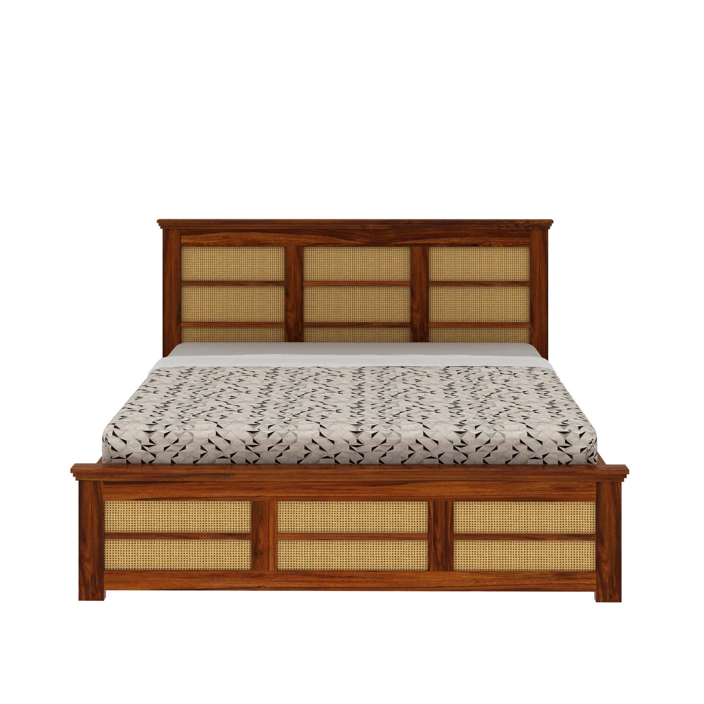 Cayden Sheesham Cane Bed With Box Storage Bed - 3 Years Warranty