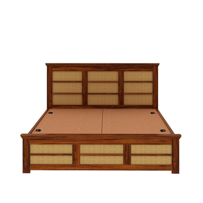 Cayden Sheesham Cane Bed With Box Storage Bed - 3 Years Warranty