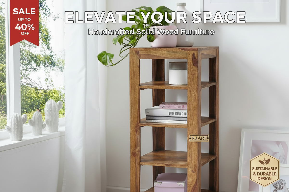 Rjart Solid Wood Charlie Corner Bookcase