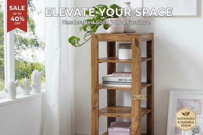 Rjart Solid Wood Charlie Corner Bookcase