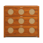 The RJ Art Sheesham Wood Chest of Drawers with Cane Panel Design and Spacious Storage Drawers