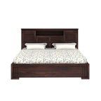 Maharaja Groove Solid Sheesham Wood Bed with Box and Headboard Storage - 3 years Warranty