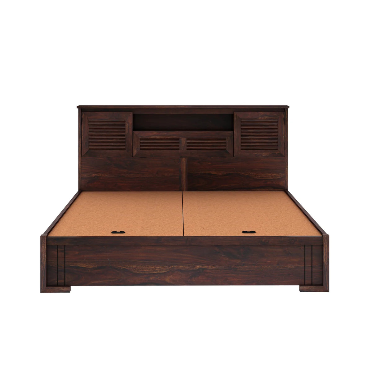 Maharaja Groove Sheesham Bed With Box And Headboard Storage - 3 Years Warranty