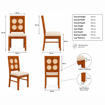 The RJ Art Sheesham Wood 8 Seater Dining Table with Solid Wood Construction and Natural Finish