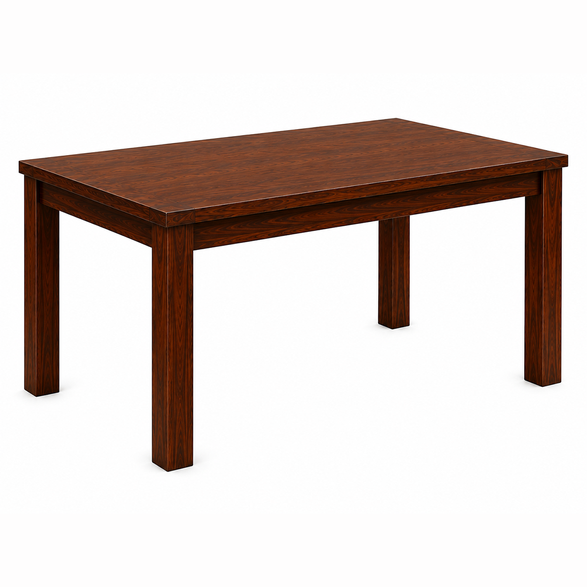The RJ Art Sheesham Wood 6 Seater Dining Table Set with Upholstered Chairs in Walnut Finish