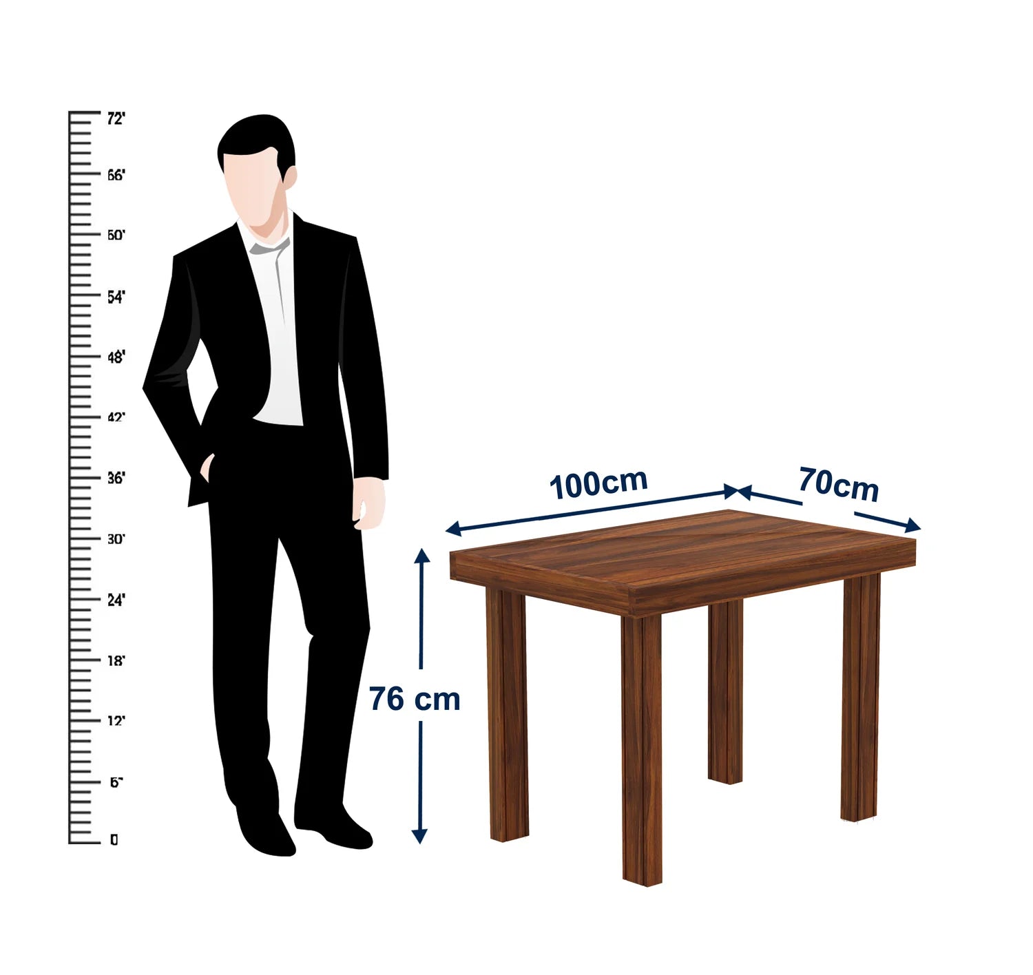 Kairox Solid Sheesham Wood 2 Seater Dining Table Set - 3 Years Warranty
