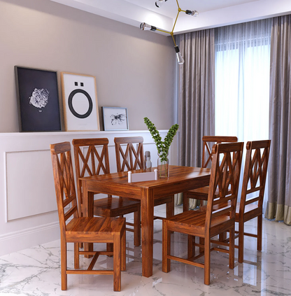 Orlena Sheesham 6 Seater Dining Set - 3 Years Warranty