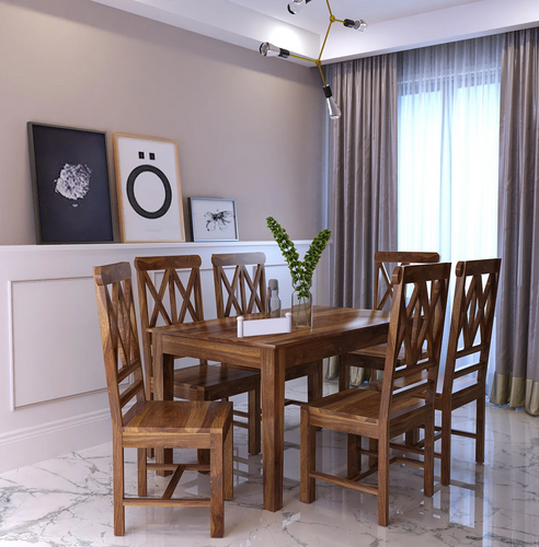 {"alt" => "Orlena Solid Sheesham Wood 6 Seater Dining Table Set - 3 Years Warranty"}