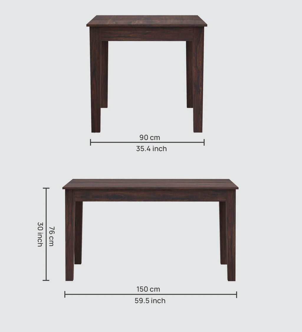 Orlena Solid Sheesham Wood 6 Seater Dining Table Set - 3 Years Warranty