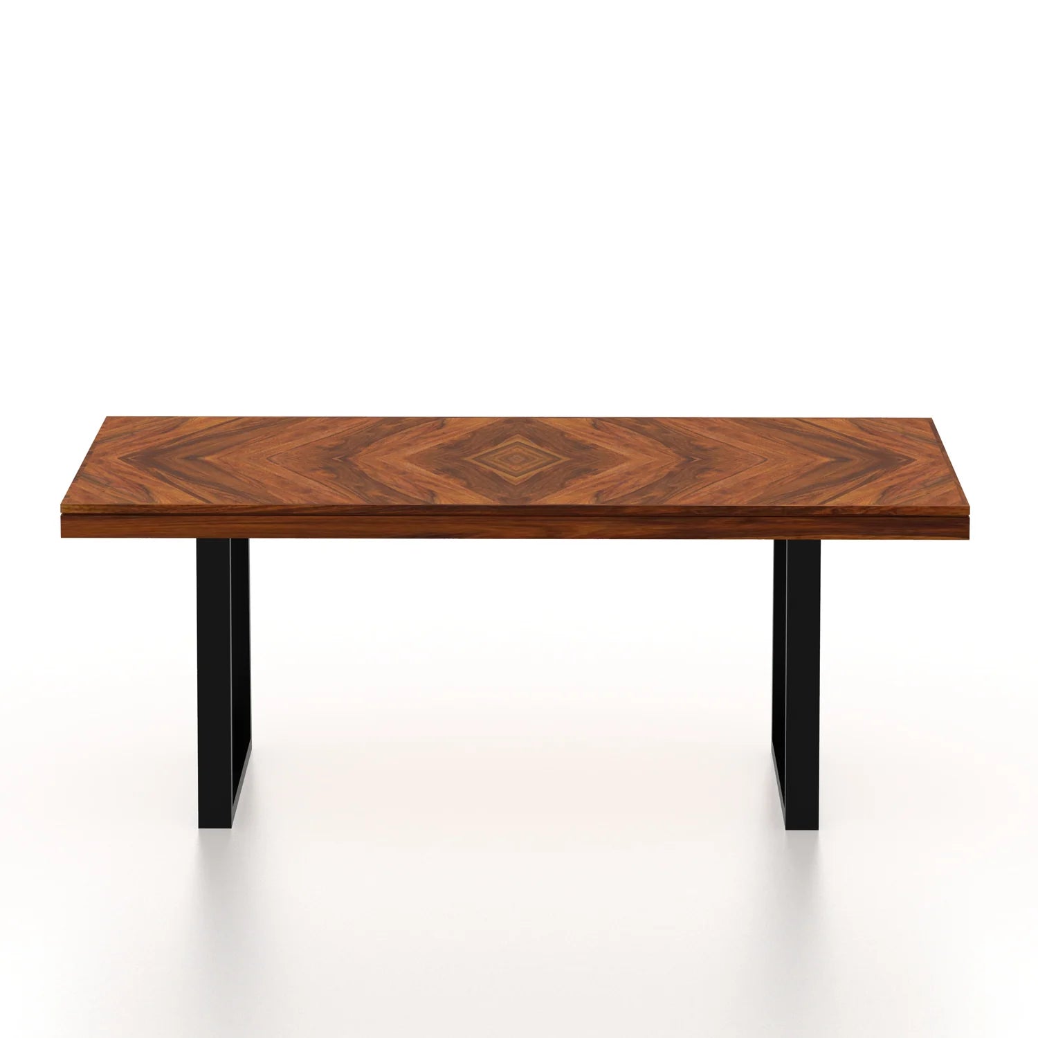 Marvello Solid Sheesham Wood 6 Seater Dining Set With Iron Legs(Wave Detailing Top) - 3 Years Warranty