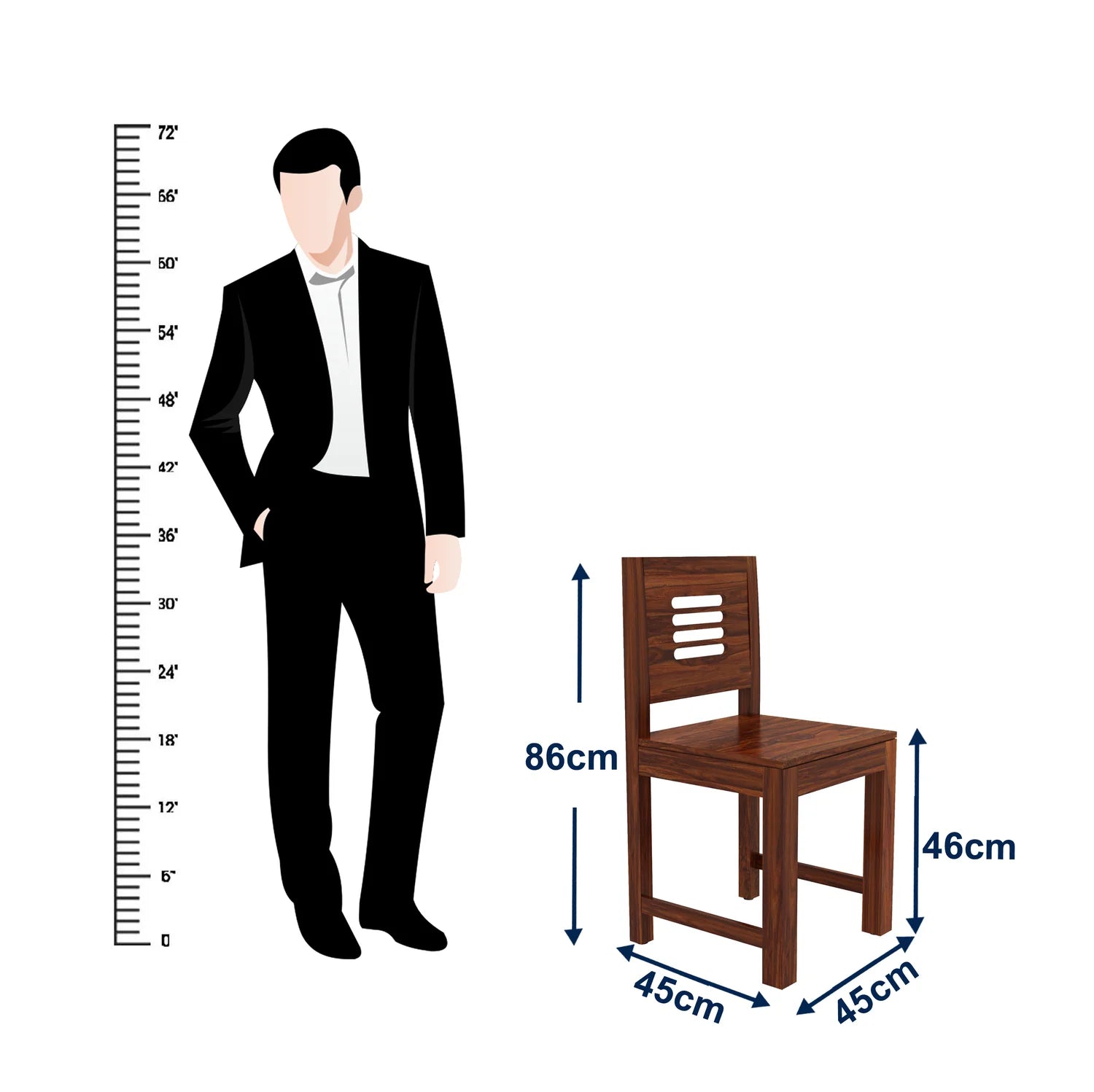 Merlox Solid Sheesham Wood 6 Seater Dining Table Set - 3 Years Warranty