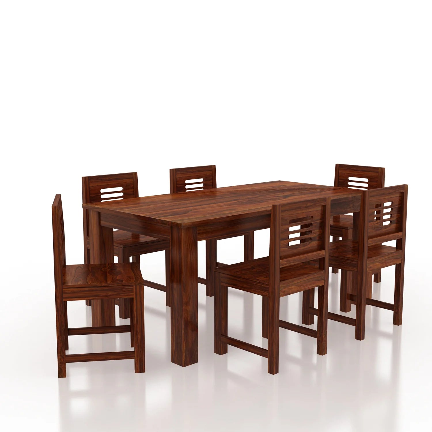 Merlox Solid Sheesham Wood 6 Seater Dining Table Set - 3 Years Warranty
