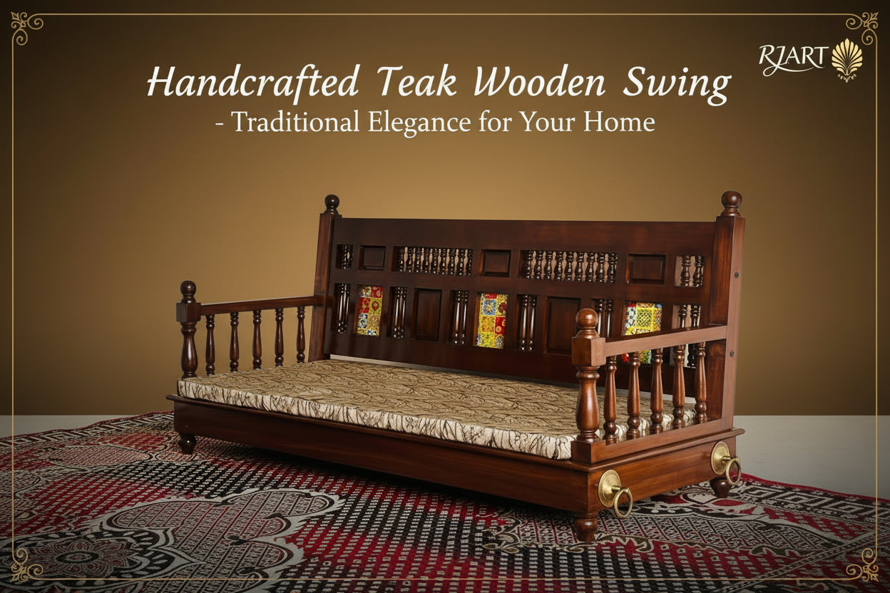 Rjart Afted Solid Teak Wooden Ceiling Swing/Handmade Solid Wooden Ceiling Swing