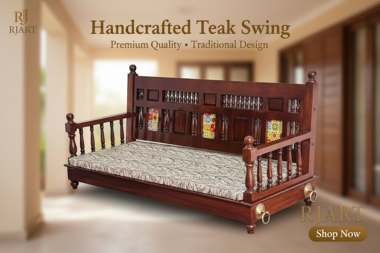 Rjart Afted Solid Teak Wooden Ceiling Swing/Handmade Solid Wooden Ceiling Swing