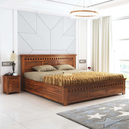 Savora Sheesham Bed With Box Storage - 3 Years Warranty