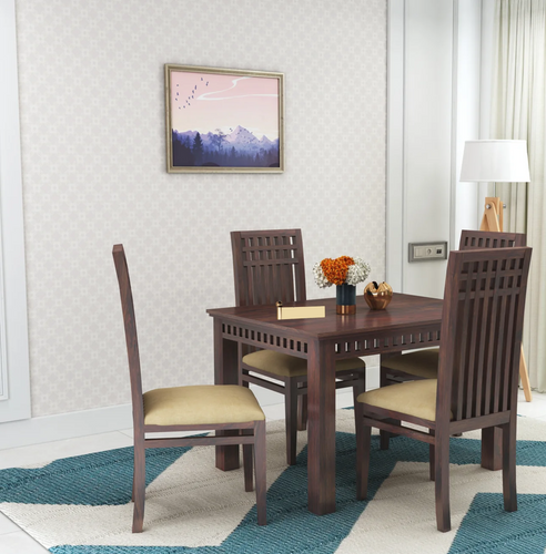 {"alt" => "Savora Solid Sheesham Wood 4 Seater Dining Table Set - 3 Years Warranty"}