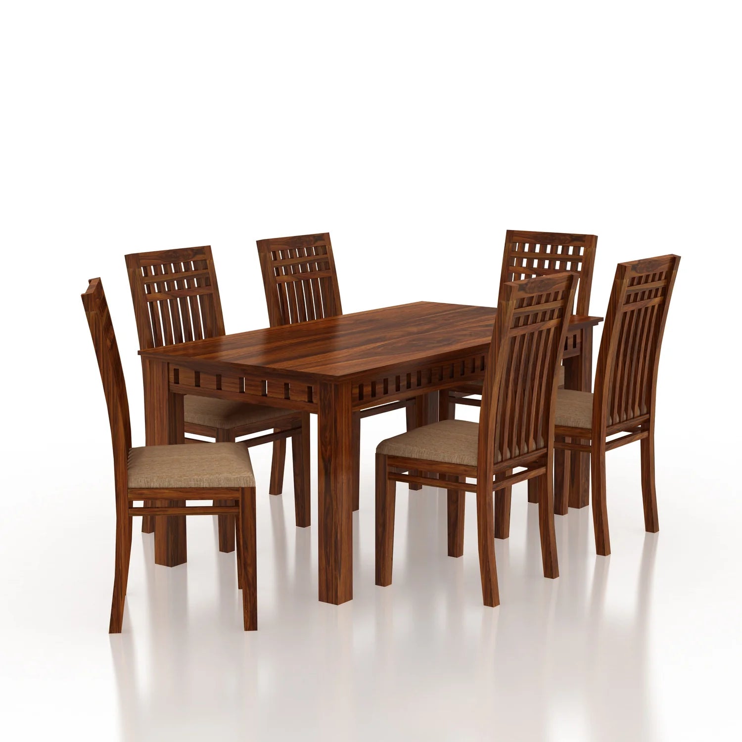 Savora Solid Sheesham Wood 6 Seater Dining Table Set - 3 Years Warranty