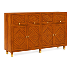 Wooden Rattan Shoe Rack Cabinet with Enclosed Storage

