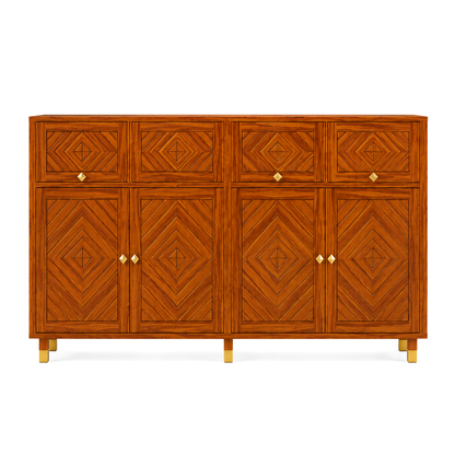 Wooden Rattan Shoe Rack Cabinet with Enclosed Storage
