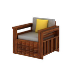 Rjart Oslo Sheesham Single Seater Sofa With Side Pockets - 3 Years Warranty