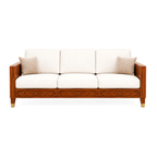 Luxury Wooden Sofa Set in Walnut Finish | Modern Living Room Furniture
