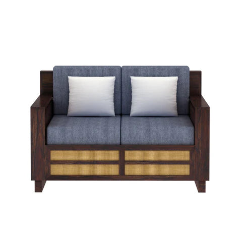 Rjart Syrus Sheesham 2 Seater Sofa With Side Pocket And Cane Design -3 Years Warranty