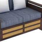 Rjart Syrus Sheesham 2 Seater Sofa With Side Pocket And Cane Design -3 Years Warranty