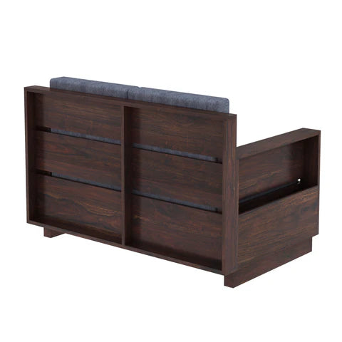 Rjart Syrus Sheesham 2 Seater Sofa With Side Pocket And Cane Design -3 Years Warranty