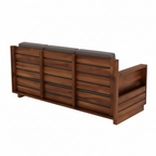 Rjart Sheesham 3 Seater Sofa With Side Pocket And Cane Design - 3 Year Warranty