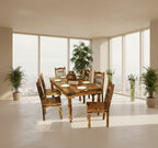 Rjart Solid Wood Jali Dining Set 6 Seater