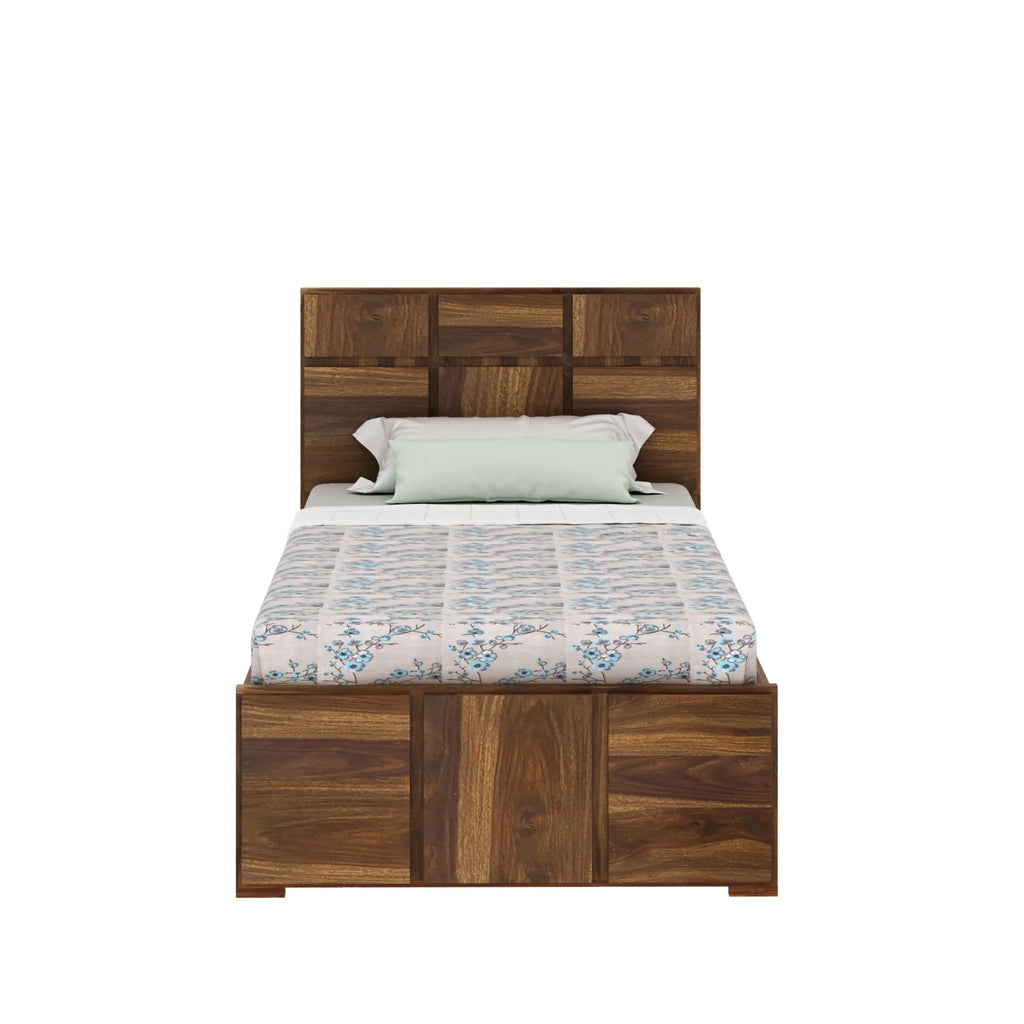 Sevilla Solid Sheesham Wood Single Bed With Box Storage - 3 years Warranty