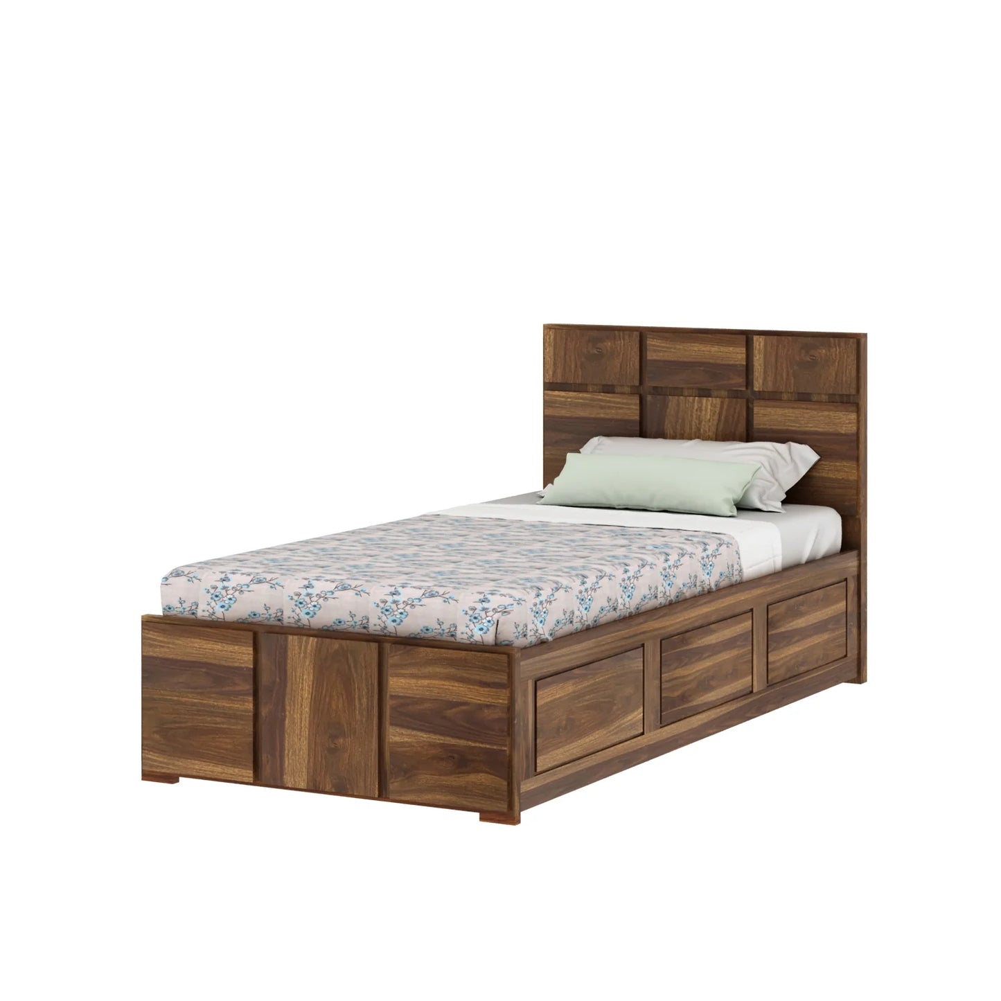 Sevilla Sheesham Single Bed With Box Storage - 3 Years Warranty