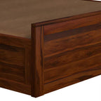 Rjart Sheesham Solid Wood Bed In Hydraulic Storage Bed In Honey Oak Finish