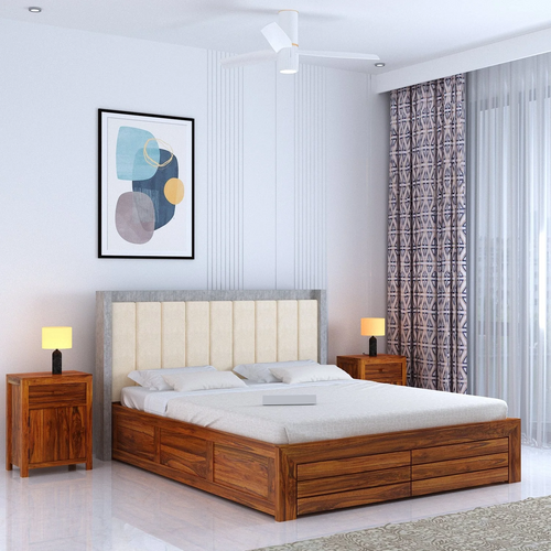 {"alt" => "Tierra Solid Sheesham Wood Bed With Box Storage & Upholstered Headboard-3 years Warranty(Luxe Edition)"}