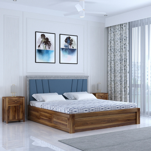 {"alt" => "Olviana Solid Sheesham Wood Bed With Box Storage & Upholstered Headboard-3 years Warranty(LUXE EDITION)"}