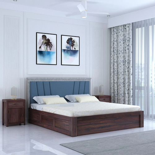 {"alt" => "Olviana Solid Sheesham Wood Bed With Box Storage & Upholstered Headboard-3 years Warranty(LUXE EDITION)"}