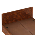 Marvello Solid Sheesham Wood Bed with Box Storage - 3 Years Warranty