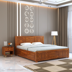 Marvello Solid Sheesham Wood Bed with Box Storage - 3 Years Warranty