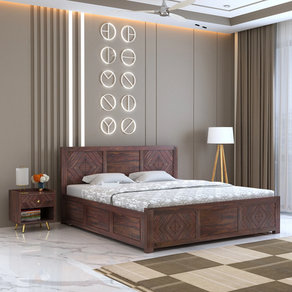 Marvello Sheesham Bed With Box Storage - 3 Years Warranty