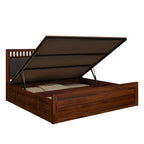 Rjart Sheesham Solid Wood Bed In Hydraulic Storage Bed In Honey Oak Finish
